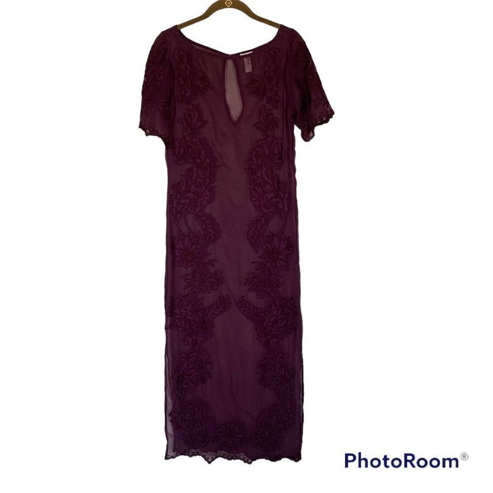 Sundance Women's Boho Embroidered Floral Maxi Dress Red Size XS